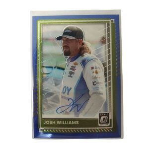 Donruss NASCAR Racing Card Blue Green Josh Williams Autograph 2025 Optic Prizm